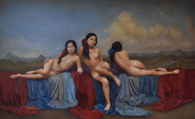 tres mujeres Oil Canvas Nude Paintings