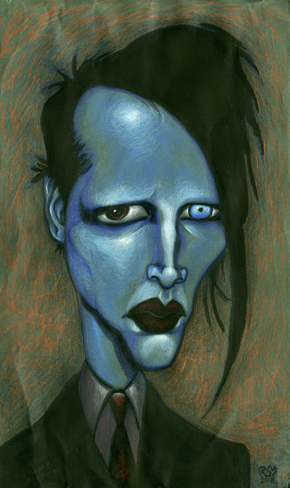 Caricatura de Marilyn Manson Mixed Media