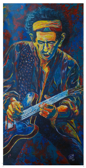 Keith Richards Acrylic Canvas Figure Painting