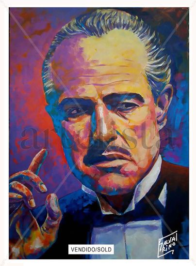 El Padrino Acrylic Panel Figure Painting