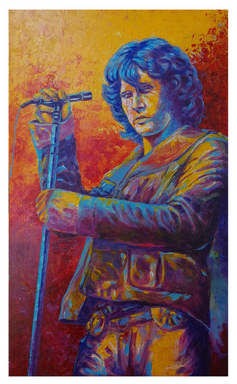 Jim Morrison Acrylic Panel Figure Painting