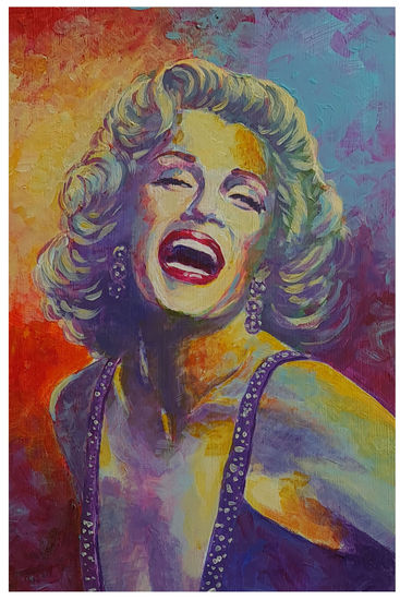 Marylin Monroe Acrylic Panel Figure Painting