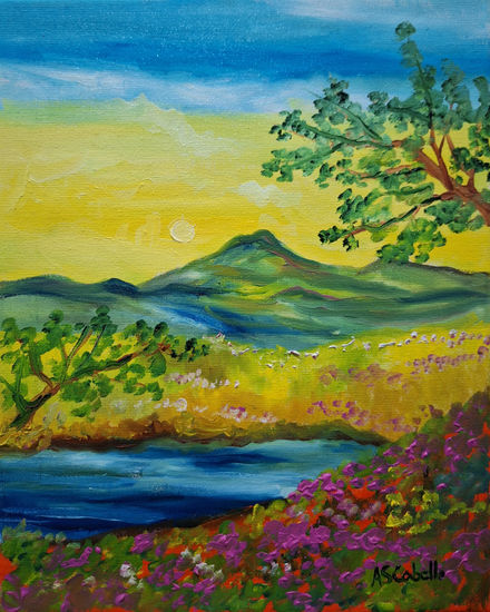 Tonalidades en el cielo Oil Canvas Landscaping