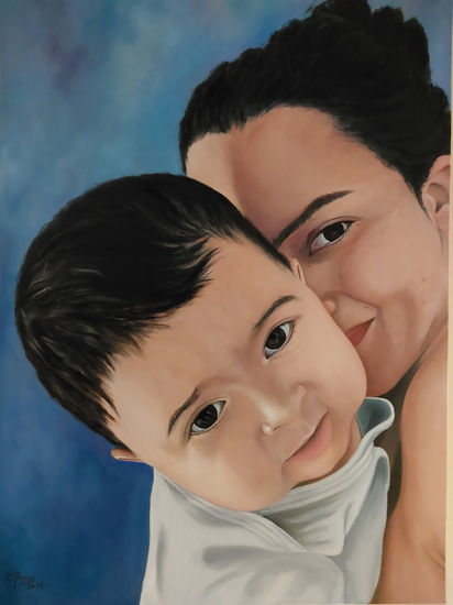 Amor de madre. Oil Canvas Portrait