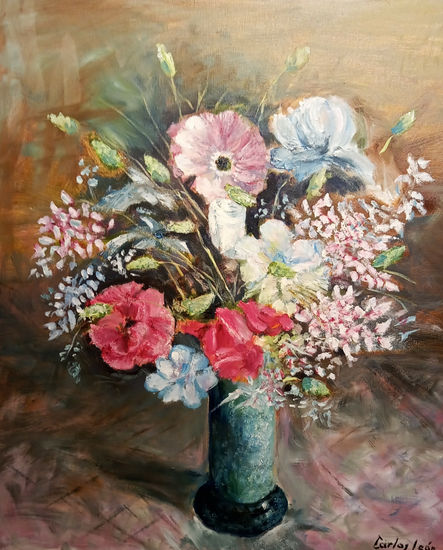 Florero Oil Canvas Floral Painting