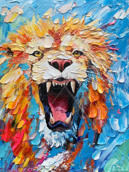 Lion  1256 Acrylic Canvas Animals