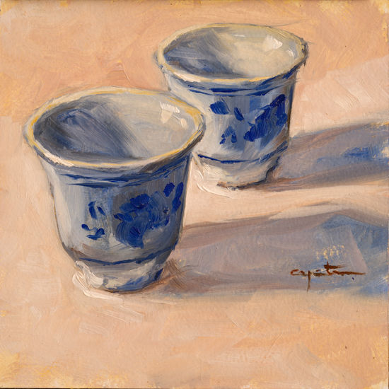 DOBLE SAKE Oil Panel Still Life Paintings