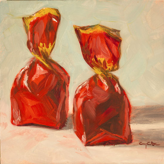 Una pareja de bombones Oil Panel Still Life Paintings