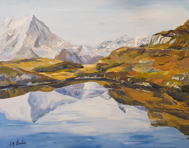 Lago de Lauzon Oisans Acrylic Canvas Landscaping