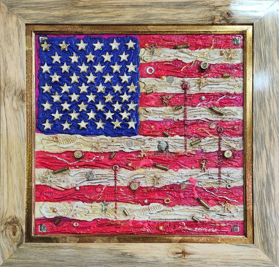 American flag 2 Mixed media Canvas Figure Painting