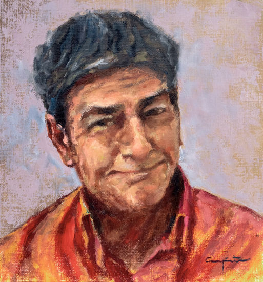 Hombre Tranquilo Oil Paper Portrait