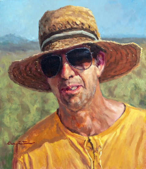 Hombre de campo Oil Paper Portrait