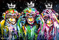 Three colorful monkeys