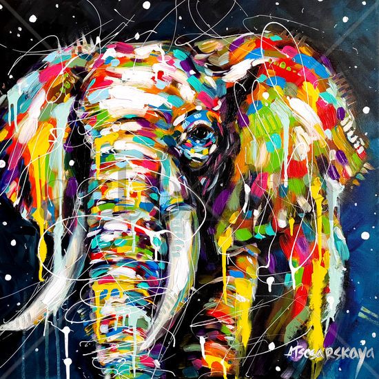 Colorful elephant Acrylic Canvas Animals