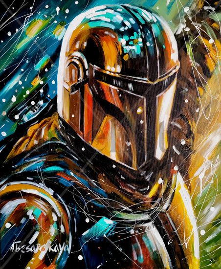 Star wars Mandalorian Acrylic Canvas Portrait