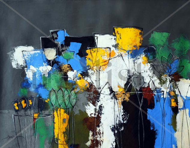 Ronny Yepes, Bodegone - (3) Acrylic Textile Still Life Paintings