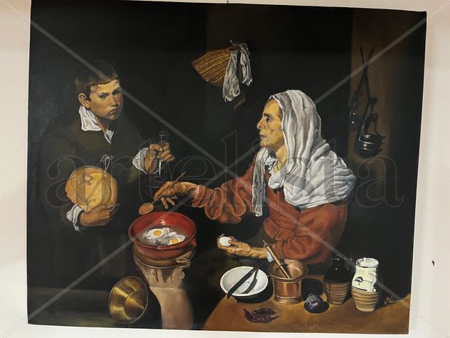 Réplica Vieja friendo huevos