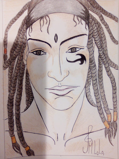 Mujer con rastas Pencil