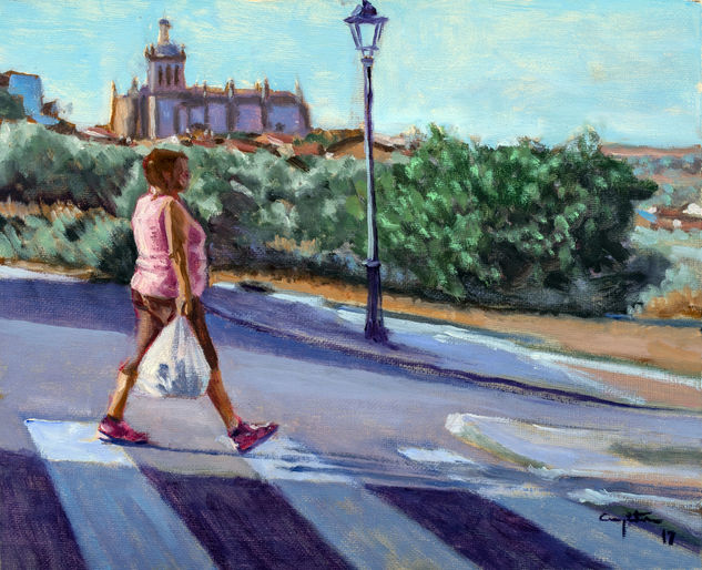 De compras Oil Canvas Figure Painting