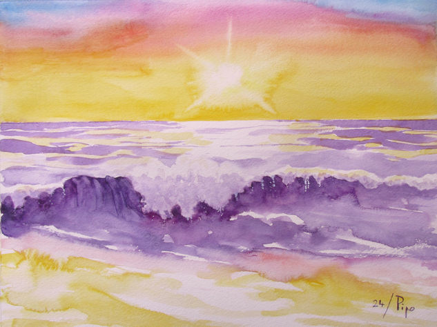 Amanecer 3 Watercolour Paper Marine Painting