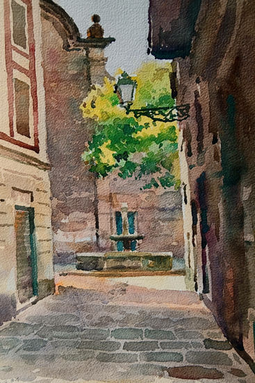 Barcelona - Plaça Sant Felip Neri Acuarela Papel Paisaje