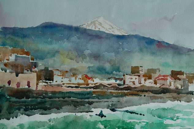 Puerto de la Cruz (Tenerife) Acuarela Papel Paisaje