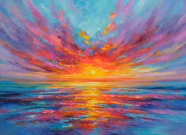 Sunset Dreaming Oil Canvas Marine Painting