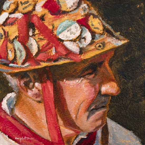 El sombrero Oil Panel Portrait