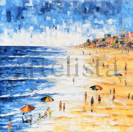 Vacation on the beach 1266 Acrylic Canvas Landscaping