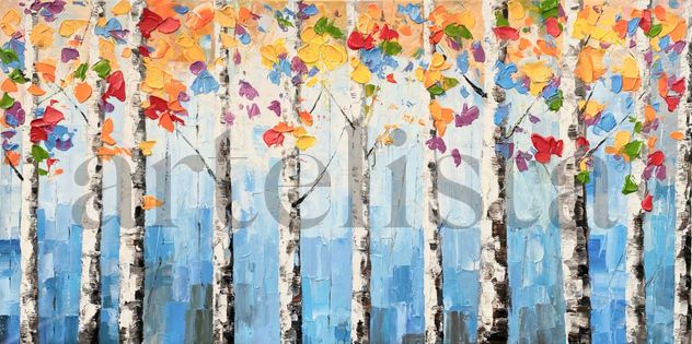 Colorful birch trees 1268