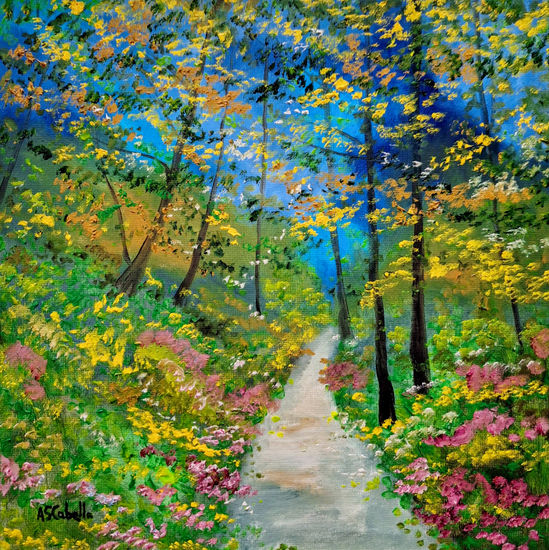 Colorido en el bosque Oil Canvas Landscaping