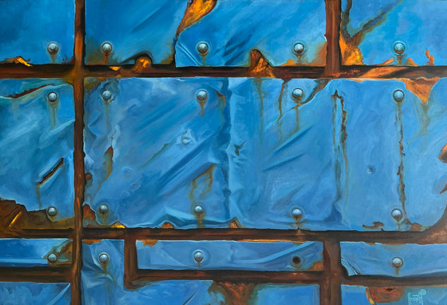 Corrosion Azul Oil Canvas Others