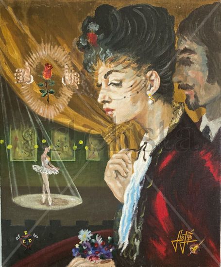 En el escenario del ballet. Oil Canvas Others