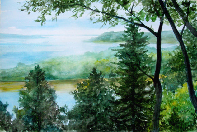 El Paraná a contraluz Watercolour Paper Landscaping