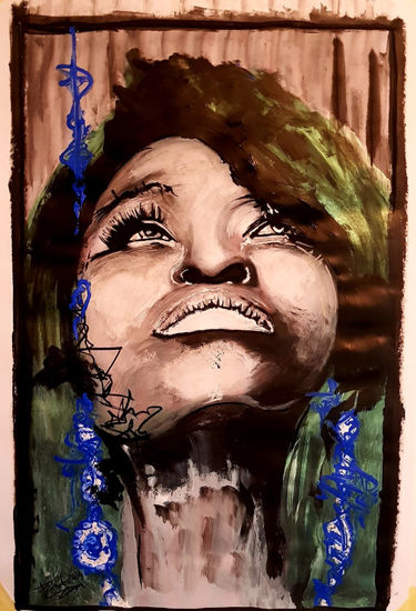 SOUL rain Mixed media Card Portrait