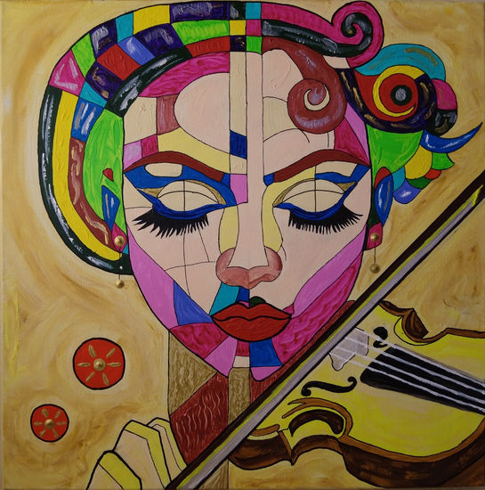 Violin 02. Acrylic Canvas Portrait