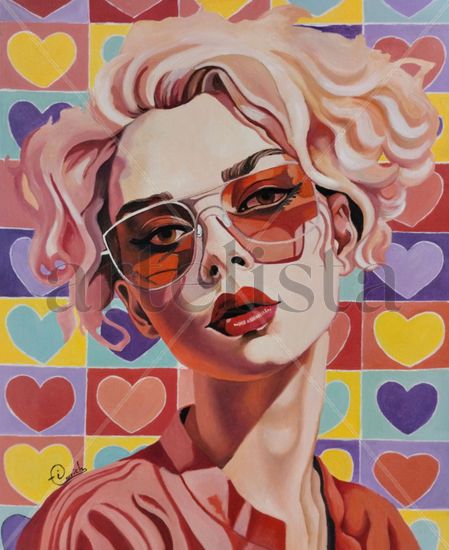 Pink love Oil Canvas Figure Painting