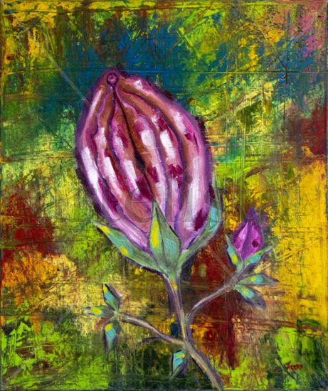 Flor palpitante Oil Canvas Floral Painting