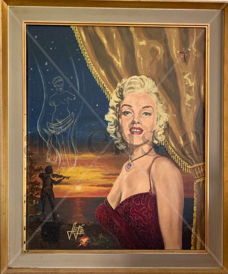 A portrait of Marilyn Monroe, capturing her iconic beauty and charm. Oil Canvas Portrait