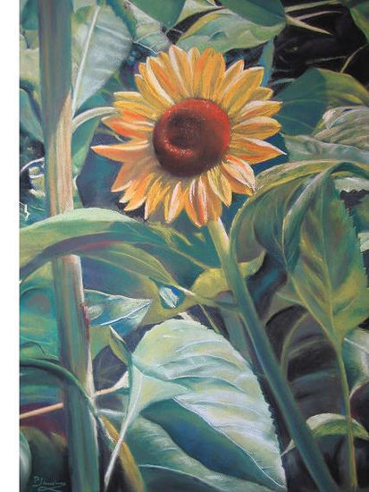 Girasol Pastel Paper Floral Painting