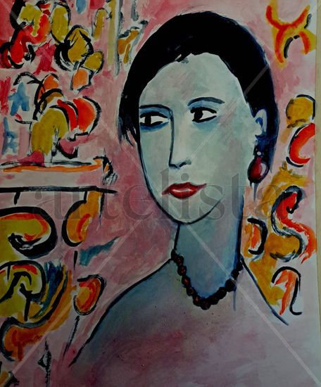 Sigfrida Mixed media Paper Figure Painting