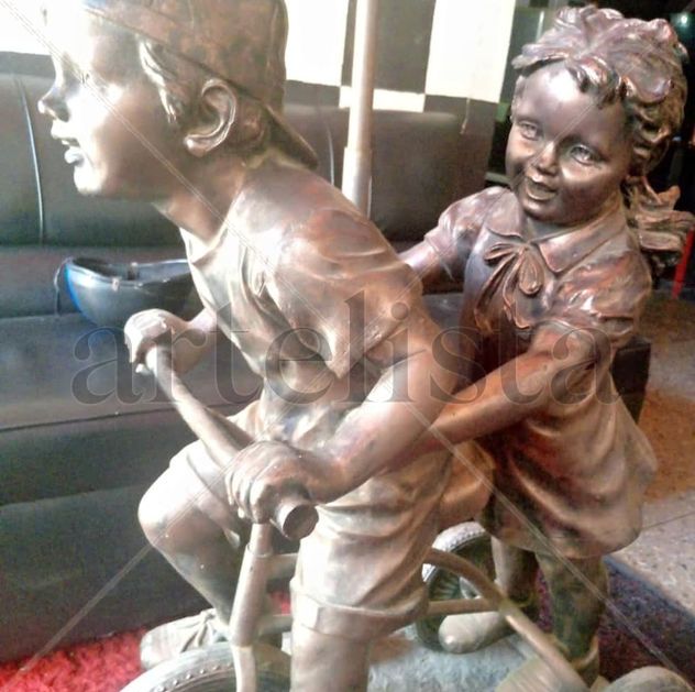 Lámpara vintage, escultura en BRONCE