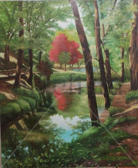 Nacimiento del río  Ebro Oil Canvas Landscaping