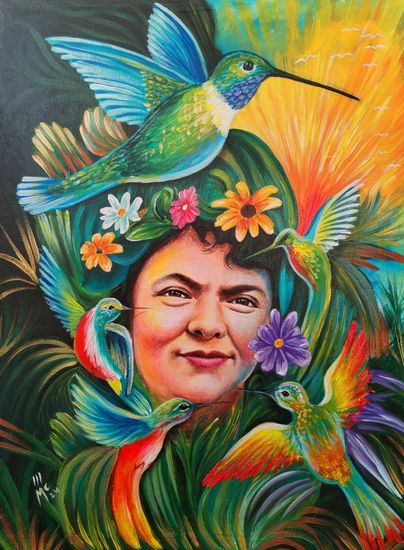 BERTA CÁCERES FLORES, HONDURAS.  AMBIENTALISTA MÁRTIR, HONDURAS. PINTURA Acrílico Lienzo Retrato