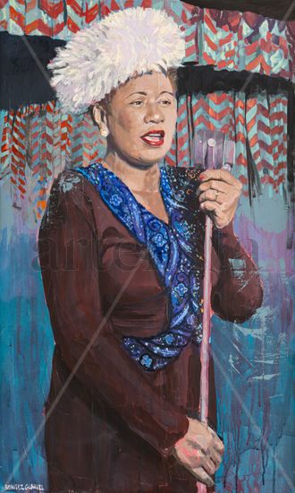 Proyecto Jazz 2023 Ella Fitzgerald Oil Panel Portrait