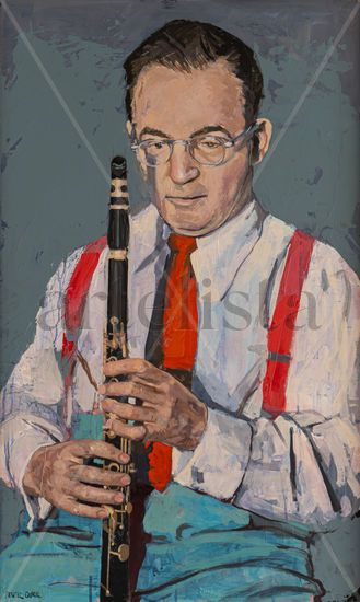 Proyecto Jazz 2023 Benny Goodman Óleo Tabla Retrato