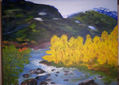 Paisaje con aguas caudalosas