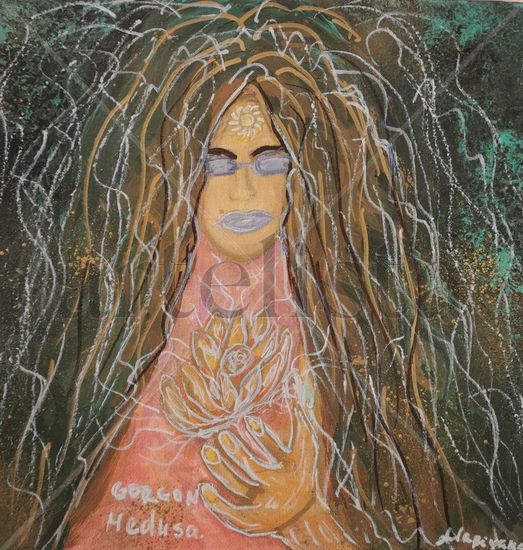 Gorgon Medusa Acrylic Canvas Figure Painting