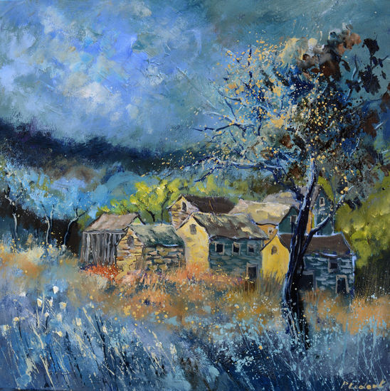 Old Houses Oil Canvas Landscaping