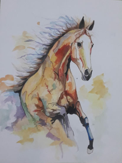 Caballo Indomable. Watercolour Card Animals